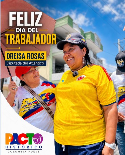 Dreisa Rosas en actividad comunitaria por el Día del Trabajador